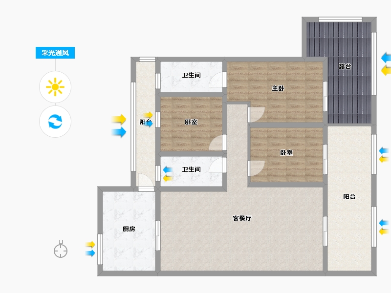 陕西省-安康市-香城宁境-118.40-户型库-采光通风