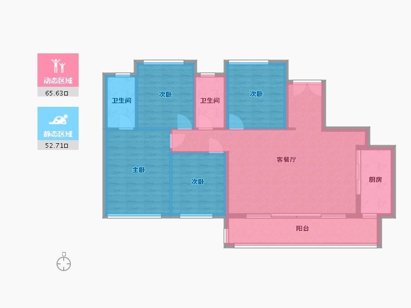 四川省-成都市-保利天府和颂-107.54-户型库-动静分区