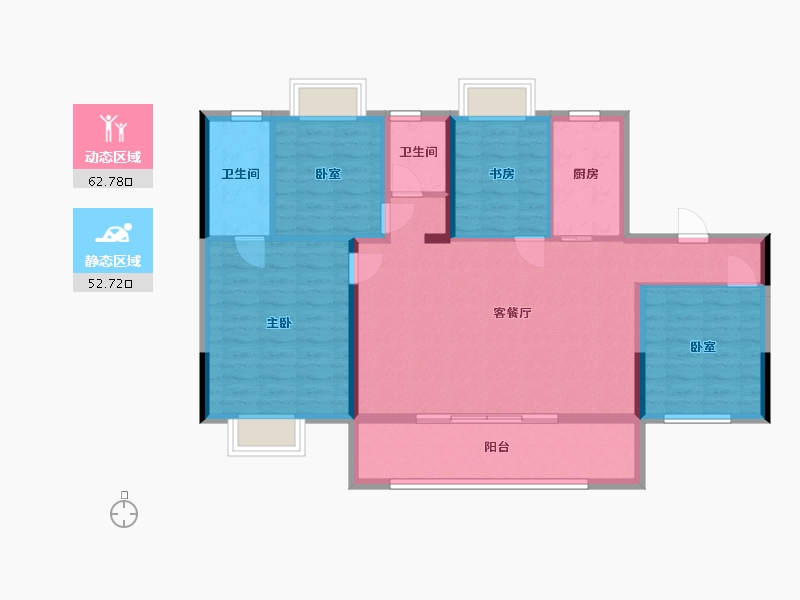 湖北省-荆州市-柳岸觀瀾-114.60-户型库-动静分区