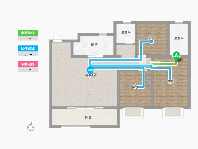 江苏省-苏州市-仁恒溪棠-95.20-户型库-动静线