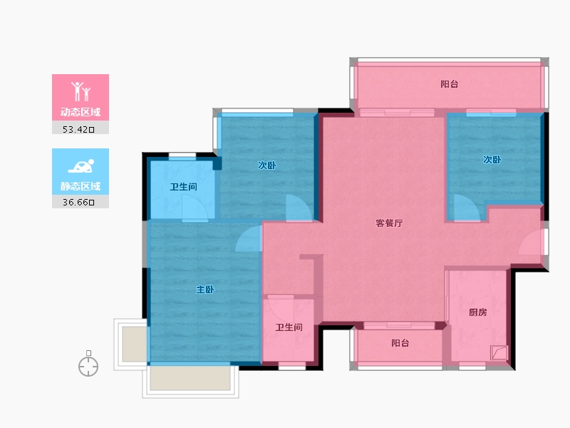 广西壮族自治区-柳州市-旭辉江来-90.40-户型库-动静分区