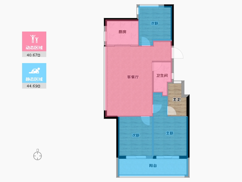 浙江省-宁波市-万科·璞拾江峯-82.04-户型库-动静分区