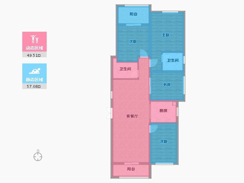 福建省-福州市-中铁城江督府-95.18-户型库-动静分区