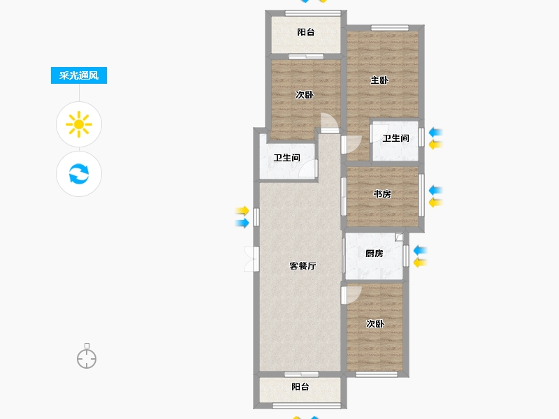 福建省-福州市-中铁城江督府-95.18-户型库-采光通风