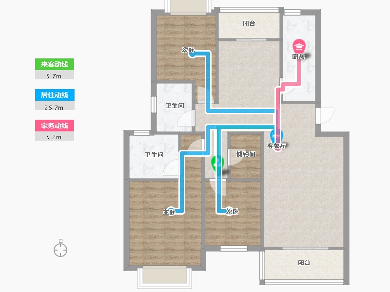 湖北省-武汉市-佳源花都-二期-92.99-户型库-动静线