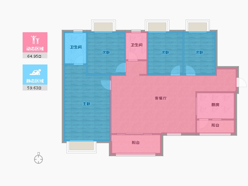 贵州省-贵阳市-中铁逸都国际-115.20-户型库-动静分区