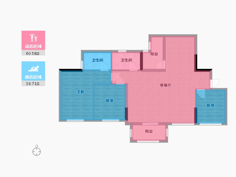 四川省-成都市-锦绣世家-90.11-户型库-动静分区