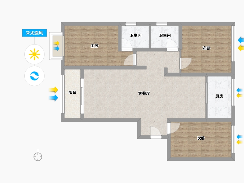 河北省-邢台市-都市豪庭-100.70-户型库-采光通风