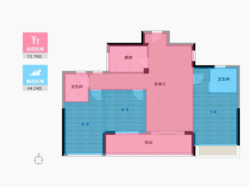 浙江省-嘉兴市-远辰名辰学府-88.76-户型库-动静分区