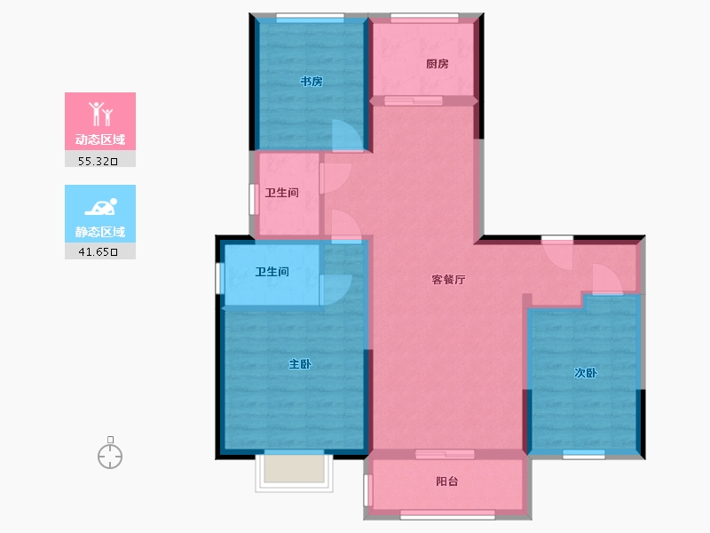 山东省-德州市-尚得公馆-95.54-户型库-动静分区