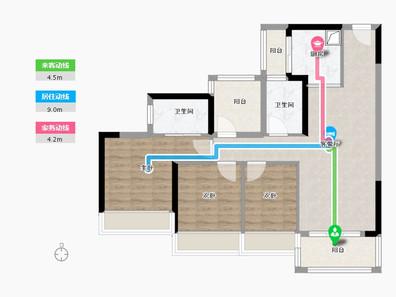 广东省-广州市-星辉-80.00-户型库-动静线