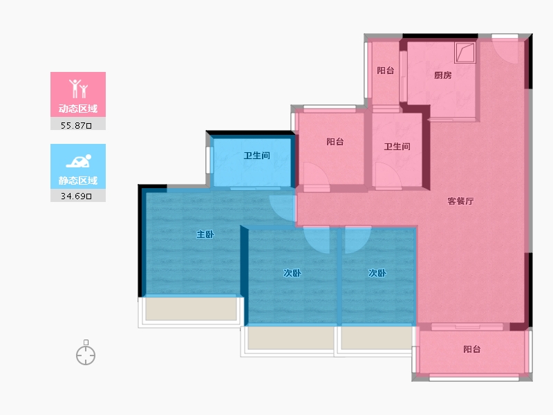 广东省-广州市-星辉-80.00-户型库-动静分区