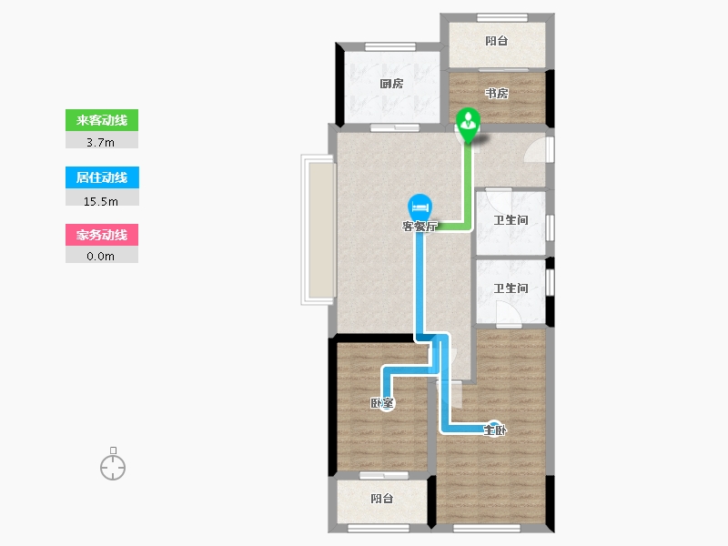 浙江省-湖州市-祥新玖境府-87.76-户型库-动静线