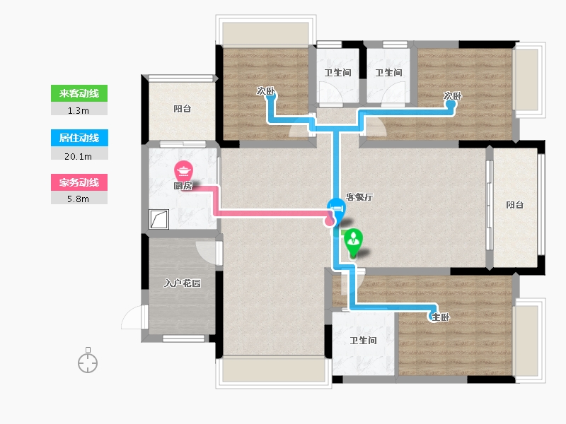 四川省-绵阳市-宏博-105.90-户型库-动静线