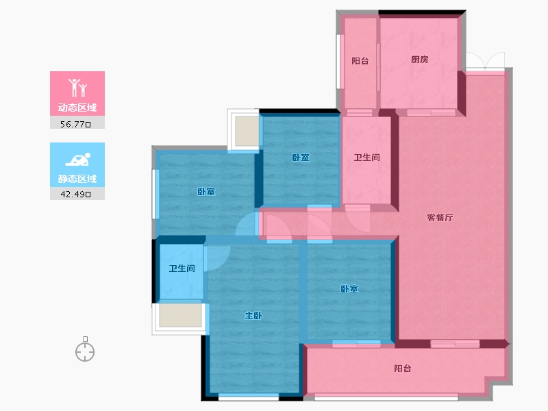 广西壮族自治区-玉林市-玉林现代东方-87.20-户型库-动静分区