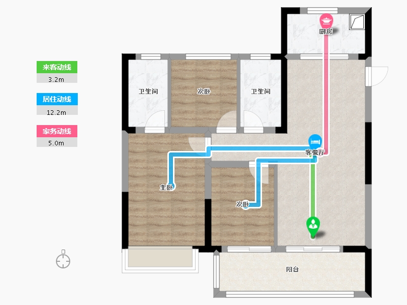 河南省-郑州市-电建郑州洺悦天玺-79.20-户型库-动静线