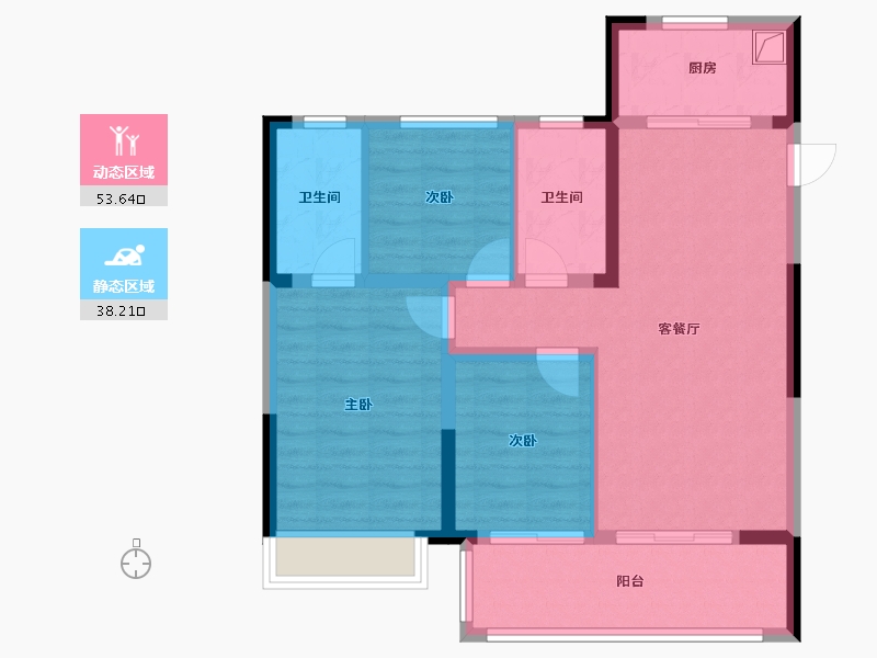 河南省-郑州市-电建郑州洺悦天玺-79.20-户型库-动静分区