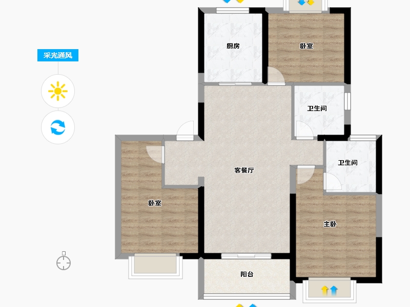 上海-上海市-金鼎睿府-88.00-户型库-采光通风