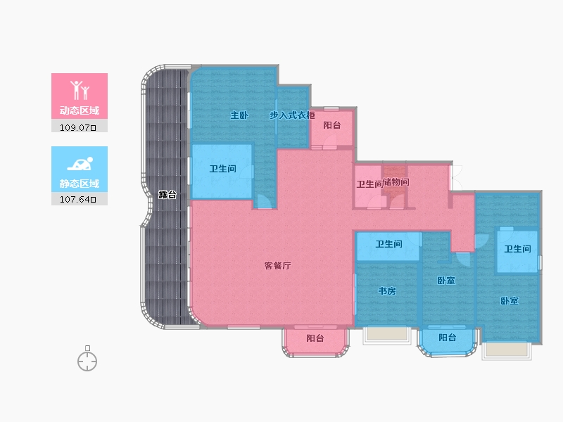 上海-上海市-世纪前滩·天汇-232.00-户型库-动静分区