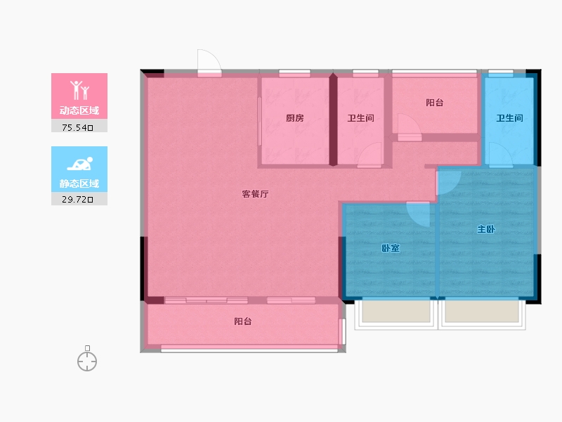 湖南省-长沙市-中建·和悦宸光-94.97-户型库-动静分区