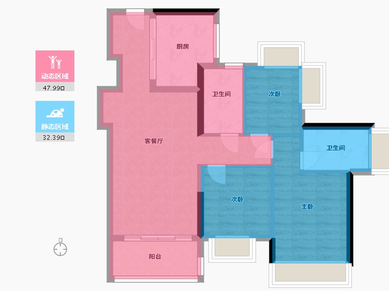 广东省-深圳市-星河盛境3期-71.46-户型库-动静分区