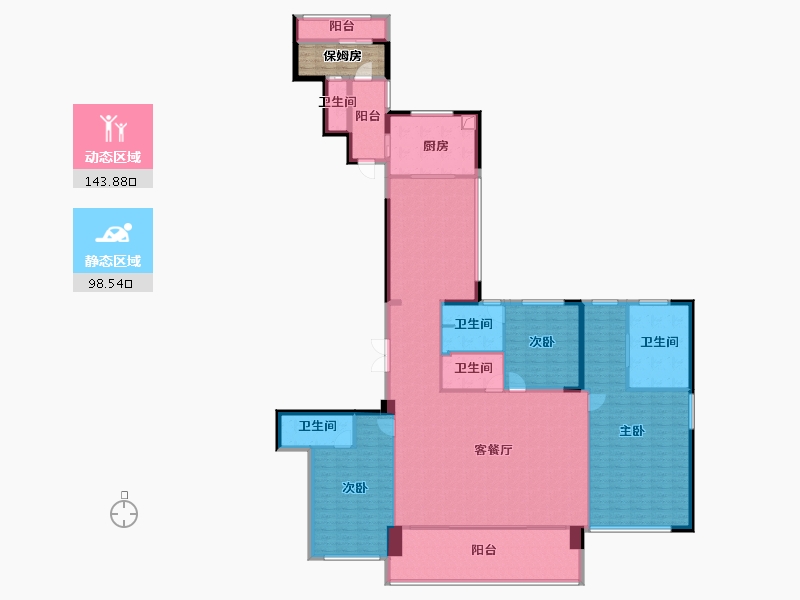 海南省-海口市-罗牛山·玖悦台-228.97-户型库-动静分区