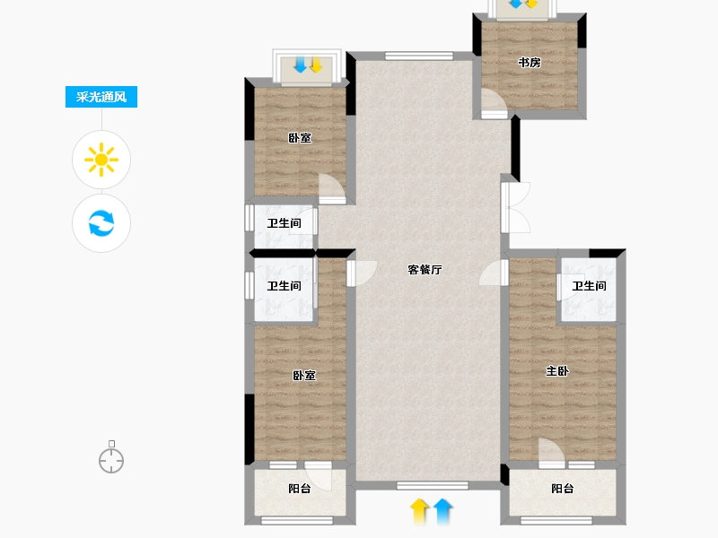 吉林省-延边朝鲜族自治州-水韵阳光二期-114.40-户型库-采光通风