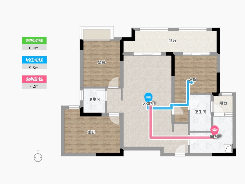 四川省-德阳市-绵竹市剑桥城-87.20-户型库-动静线