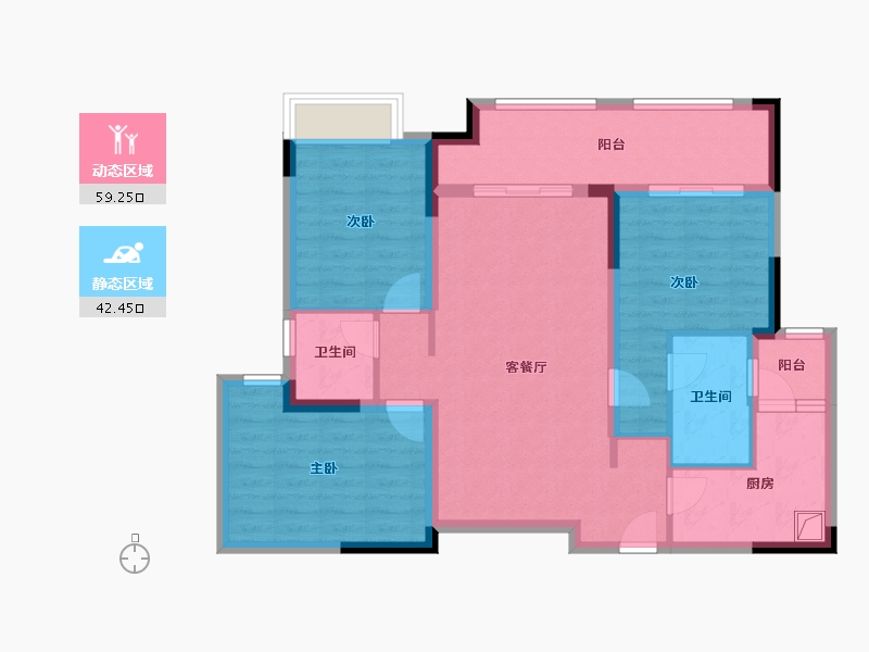 四川省-德阳市-绵竹市剑桥城-87.20-户型库-动静分区