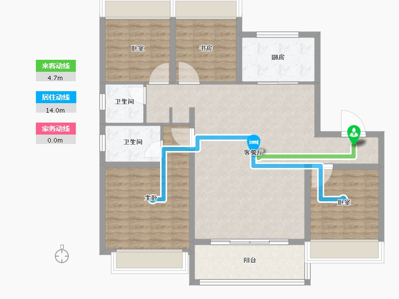 上海-上海市-浦发唐城-106.79-户型库-动静线