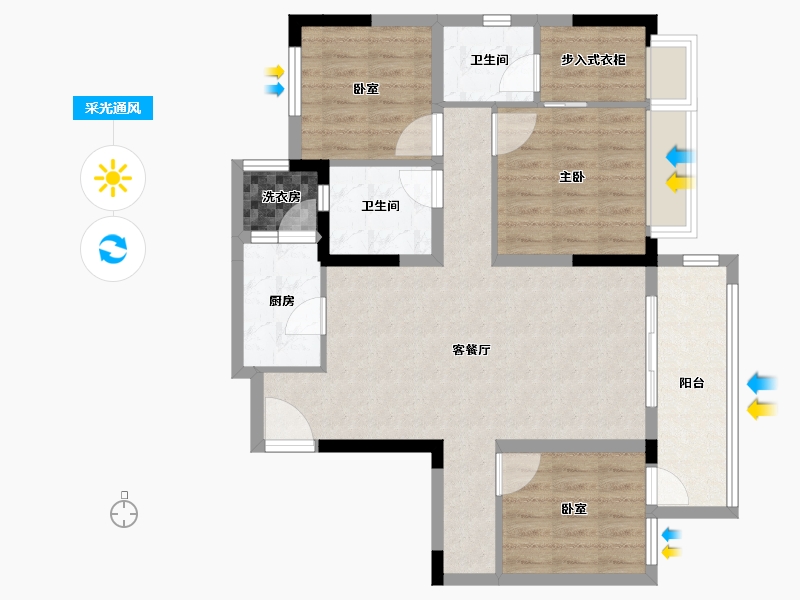 四川省-成都市-东湖优品-84.54-户型库-采光通风