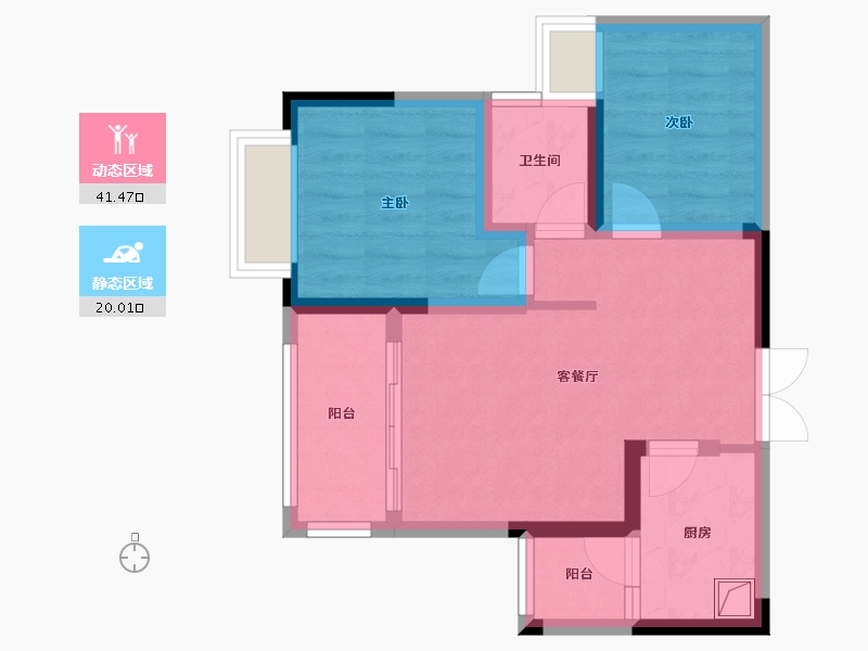 四川省-绵阳市-天正梓江之星-57.17-户型库-动静分区