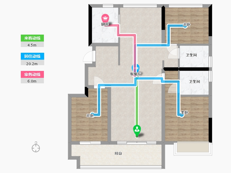 安徽省-滁州市-碧桂园十里春风-101.60-户型库-动静线