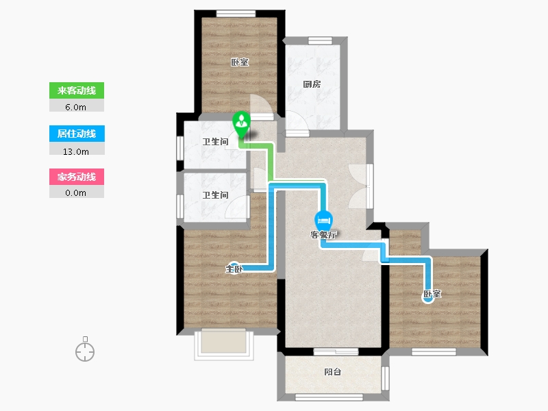 浙江省-杭州市-昌运里三期-82.26-户型库-动静线