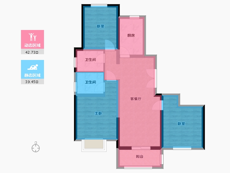 浙江省-杭州市-昌运里三期-82.26-户型库-动静分区