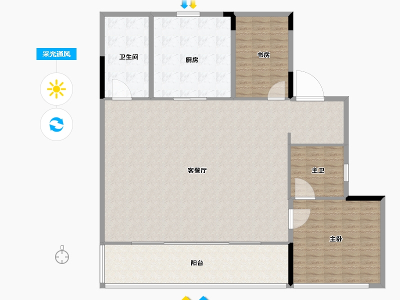 浙江省-杭州市-交控汀雨晓月里-169.60-户型库-采光通风