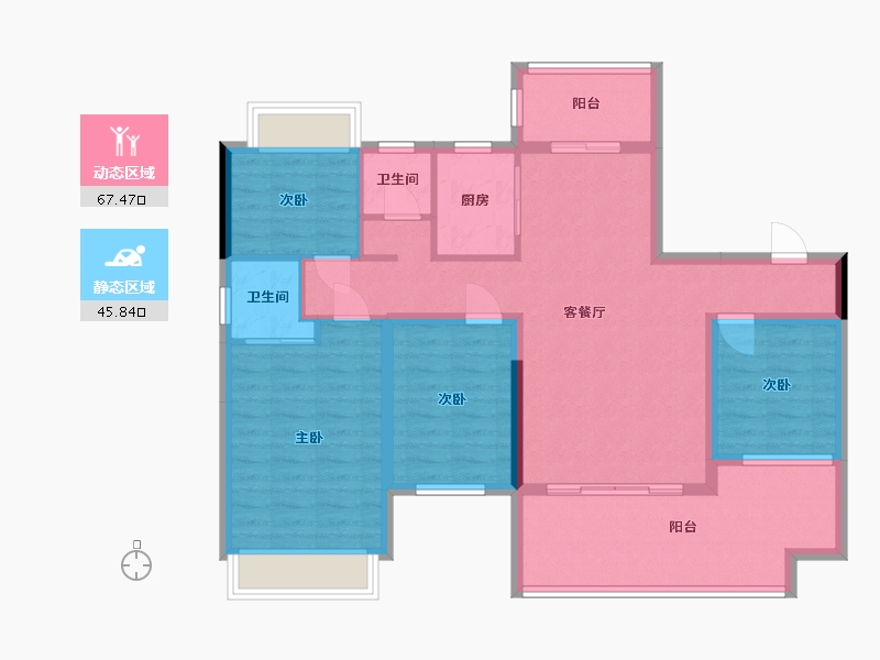 贵州省-黔东南苗族侗族自治州-旭日愉景苑-109.28-户型库-动静分区