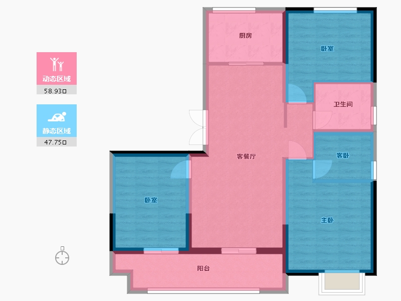 陕西省-西安市-金开·观唐府-95.84-户型库-动静分区