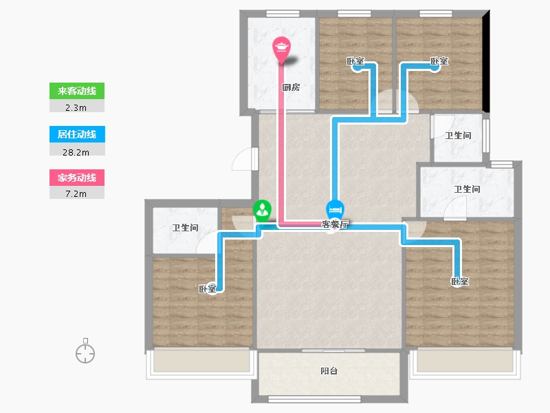 江苏省-徐州市-保利建发天瑞-113.40-户型库-动静线