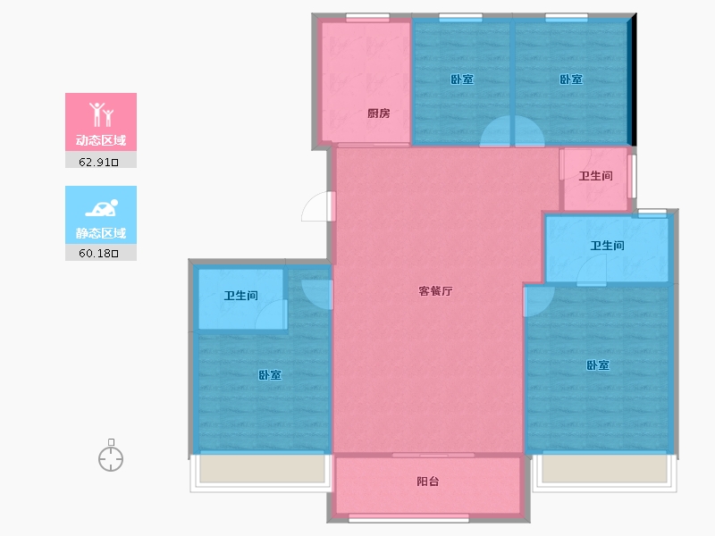 江苏省-徐州市-保利建发天瑞-113.40-户型库-动静分区