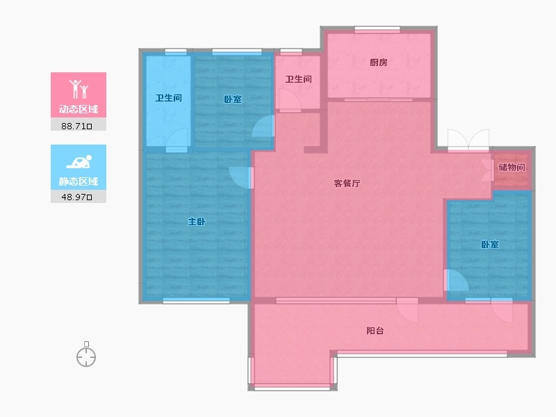 山东省-济南市-凤鸣润府-124.94-户型库-动静分区