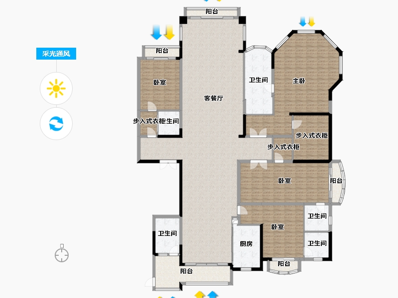 广东省-广州市-星河湾·半岛五號-314.57-户型库-采光通风