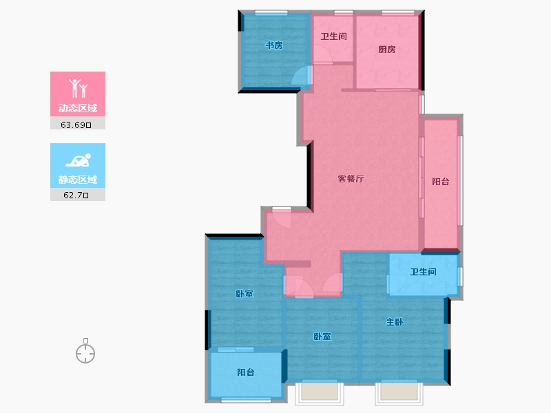 浙江省-金华市-蓝城天玥-114.22-户型库-动静分区