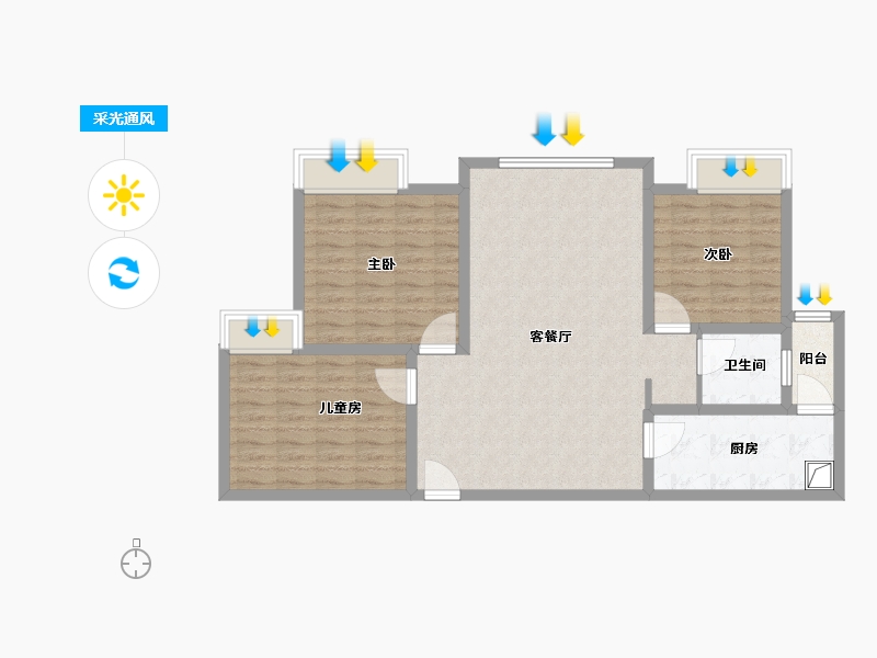 河南省-商丘市-兴华樾府-93.18-户型库-采光通风