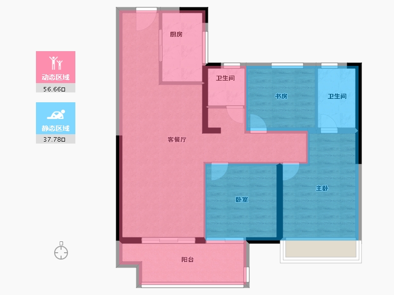 江苏省-常州市-旭辉都会江来-84.80-户型库-动静分区