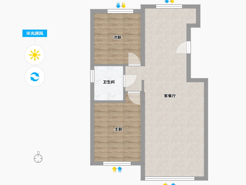 黑龙江省-绥化市-帝都才子-75.81-户型库-采光通风