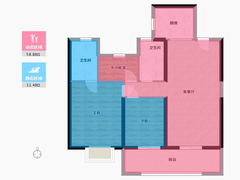 江西省-九江市-天悦壹号-80.80-户型库-动静分区