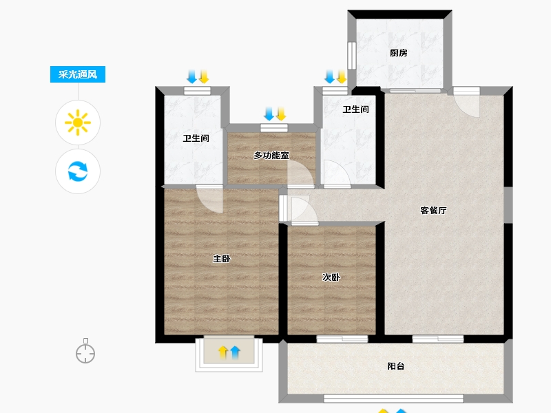 江西省-九江市-天悦壹号-80.80-户型库-采光通风