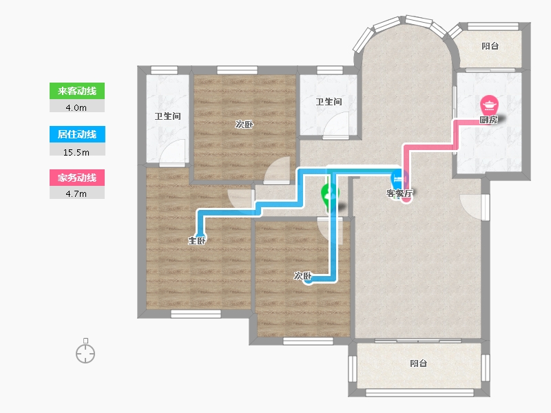 广东省-广州市-白云山制药厂-宿舍-76.00-户型库-动静线