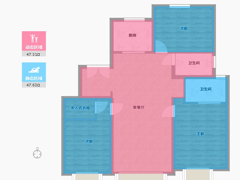 北京-北京市-鑫苑盛世天玺-99.45-户型库-动静分区